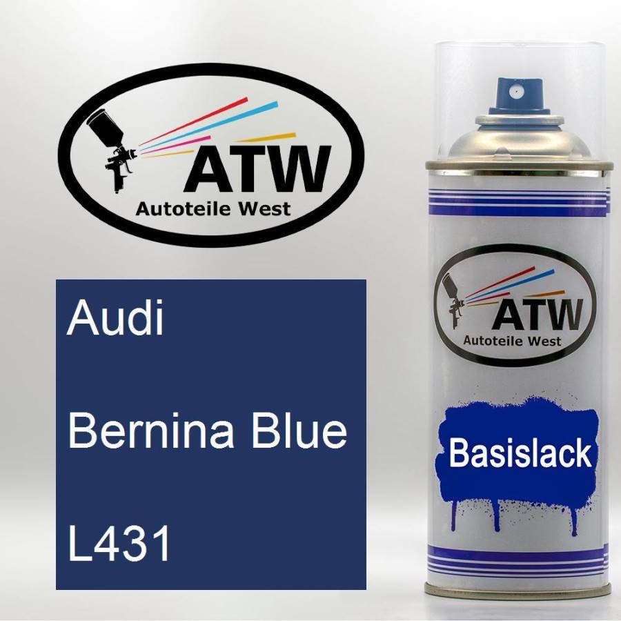 Audi, Bernina Blue, L431: 400ml Sprühdose, von ATW Autoteile West.